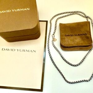 David Yurman 32” Box Chain, 925, 14K Accent